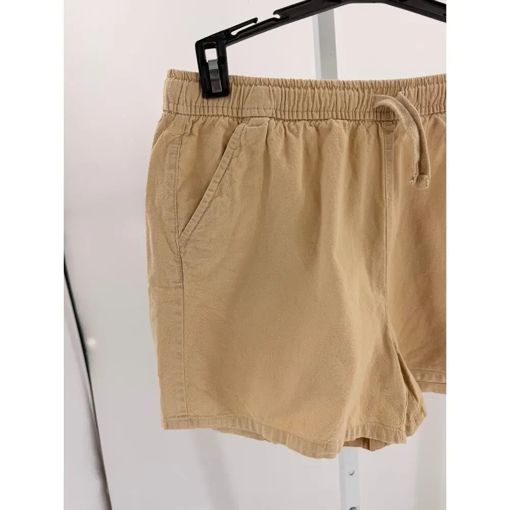 Cat & Jack Boys XXL 16/18 Tan Khaki Pull-On Shorts Cotton Drawstring